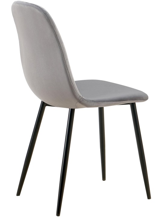 Silla de comedor Baxter de terciopelo., gris oscuro