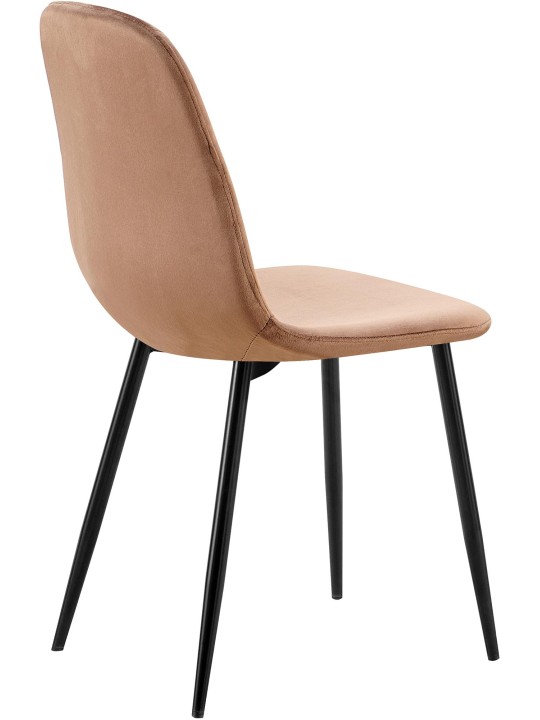 Silla de comedor Baxter de terciopelo, marrón