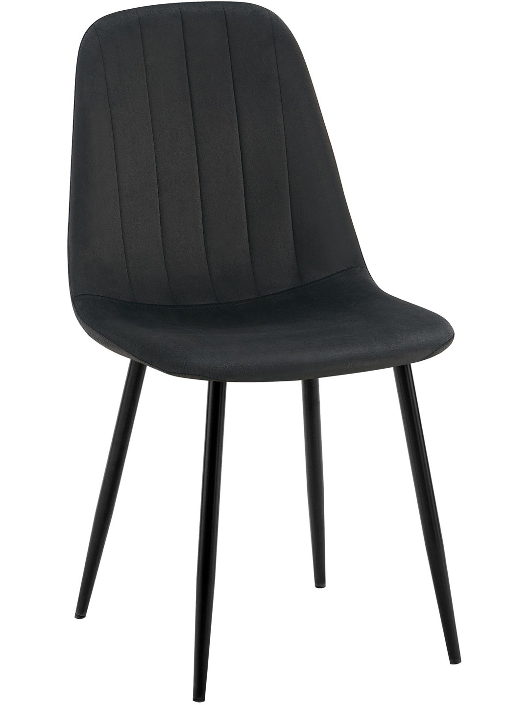 Silla de comedor Baxter de terciopelo, negro