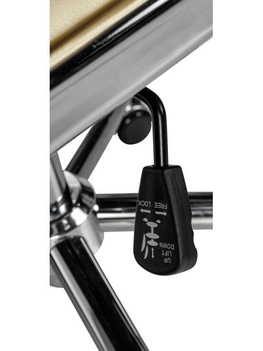 Silla de oficina Cleveland cuero genuino, crema