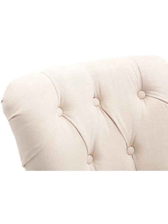 Taburete de bar de tela Lakewood, antiguo, crema