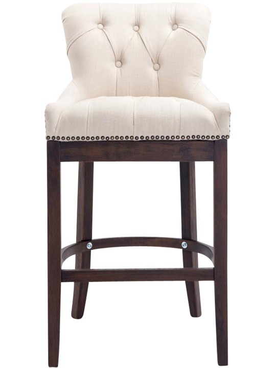 Taburete de bar de tela Lakewood, antiguo, crema