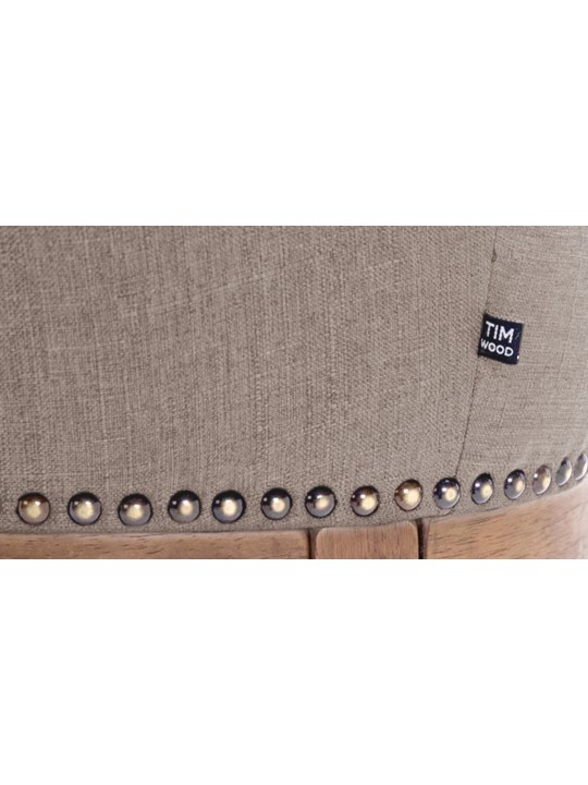 Taburete de bar de tela Lakewood, antiguo, taupe