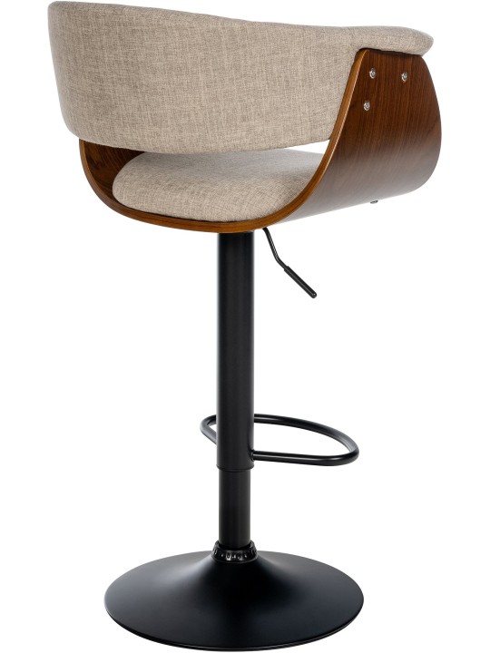 Juego de 2 taburetes de bar tela Vestal, nogal/crema Juego de 2 taburetes de bar tela Vestal, nogal/crema