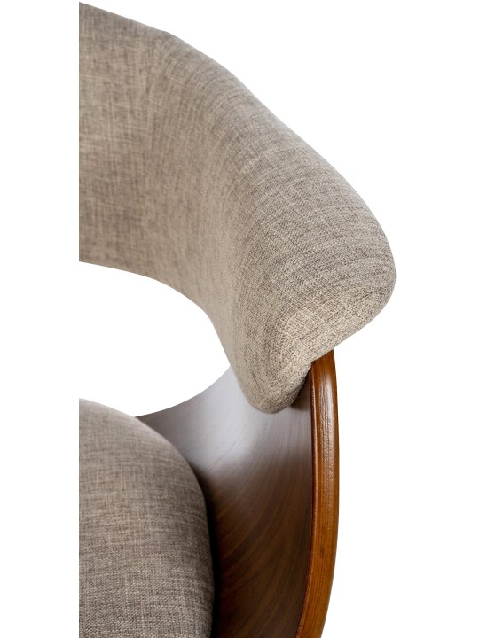 Juego de 2 taburetes de bar tela Vestal, nogal/crema Juego de 2 taburetes de bar tela Vestal, nogal/crema