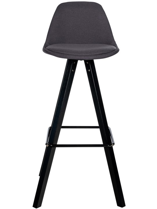 Taburete de bar Corbin tela Cuadrado, gris oscuro
