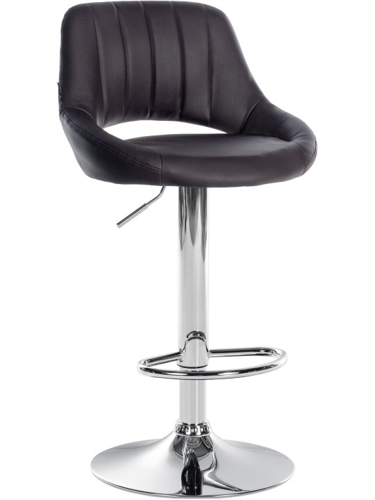 Taburete de bar Milet piel sintética cromado, marrón Taburete de bar Milet piel sintética cromado, marrón