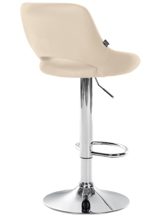 Taburete de bar Milet piel sintética cromado, crema