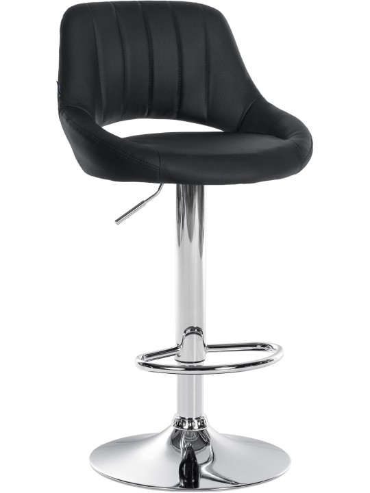 Taburete de bar Milet piel sintética cromado, negro