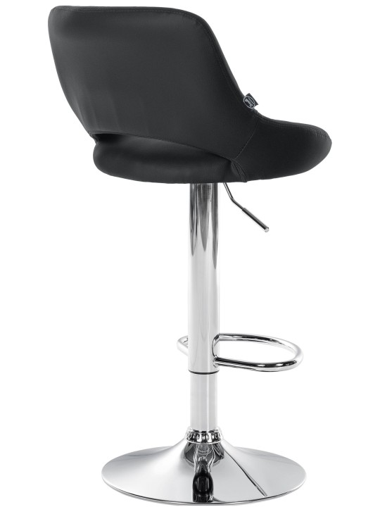 Taburete de bar Milet piel sintética cromado, negro
