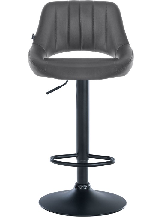 Taburete de bar Milet piel sintética, gris