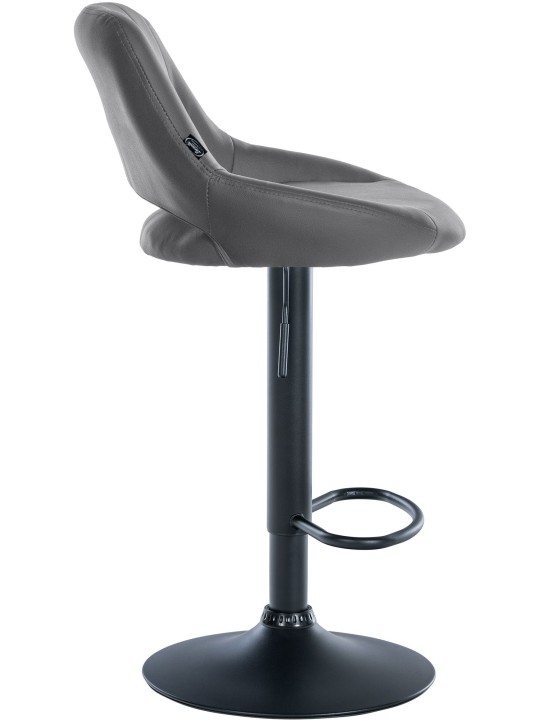 Taburete de bar Milet piel sintética, gris