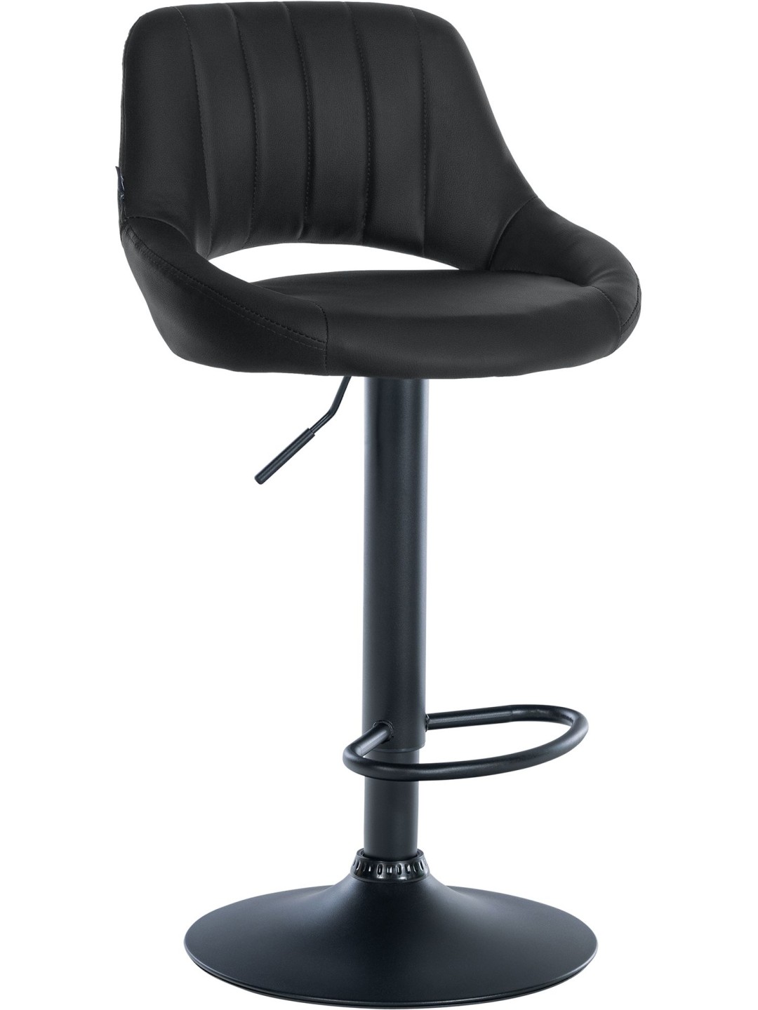 Taburete de bar Milet piel sintética, negro