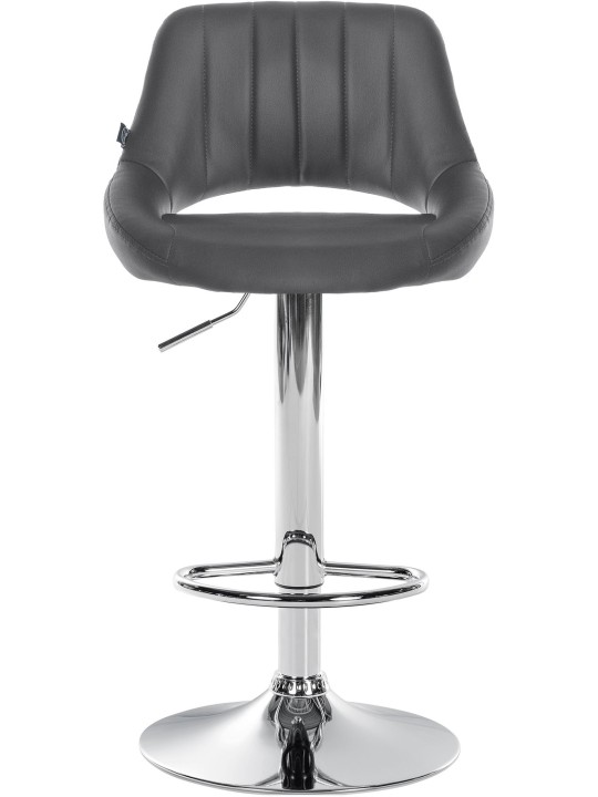 Juego de 2 taburetes de bar Milet piel sintética C, gris Juego de 2 taburetes de bar Milet piel sintética C, gris