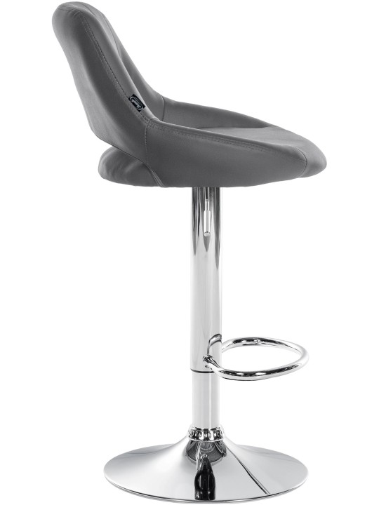 Juego de 2 taburetes de bar Milet piel sintética C, gris Juego de 2 taburetes de bar Milet piel sintética C, gris