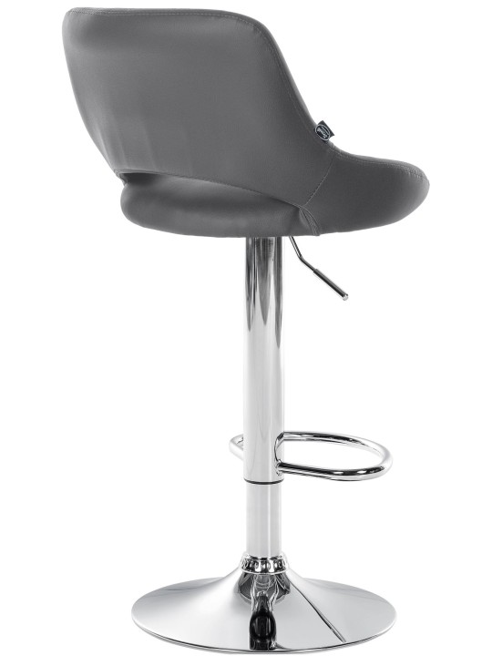 Juego de 2 taburetes de bar Milet piel sintética C, gris Juego de 2 taburetes de bar Milet piel sintética C, gris