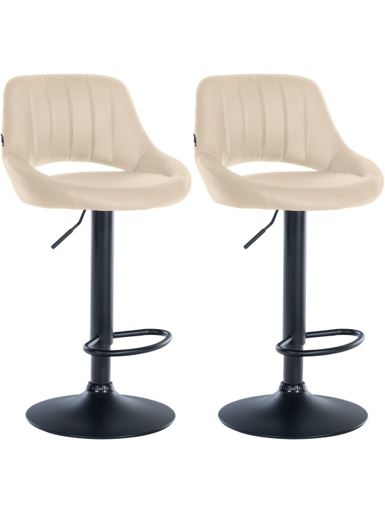 Juego de 2 taburetes de bar Milet piel sintética B, crema Juego de 2 taburetes de bar Milet piel sintética B, crema