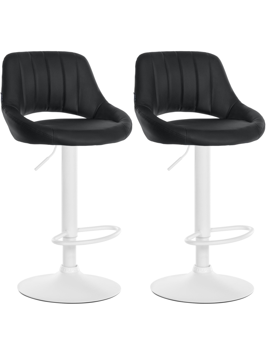 Juego de 2 taburetes de bar Milet piel sintética W, negro