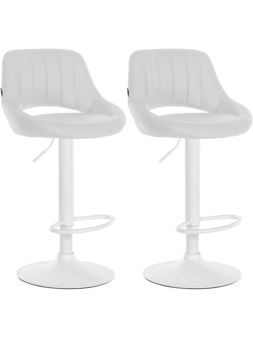 Juego de 2 taburetes de bar Milet piel sintética W, blanco