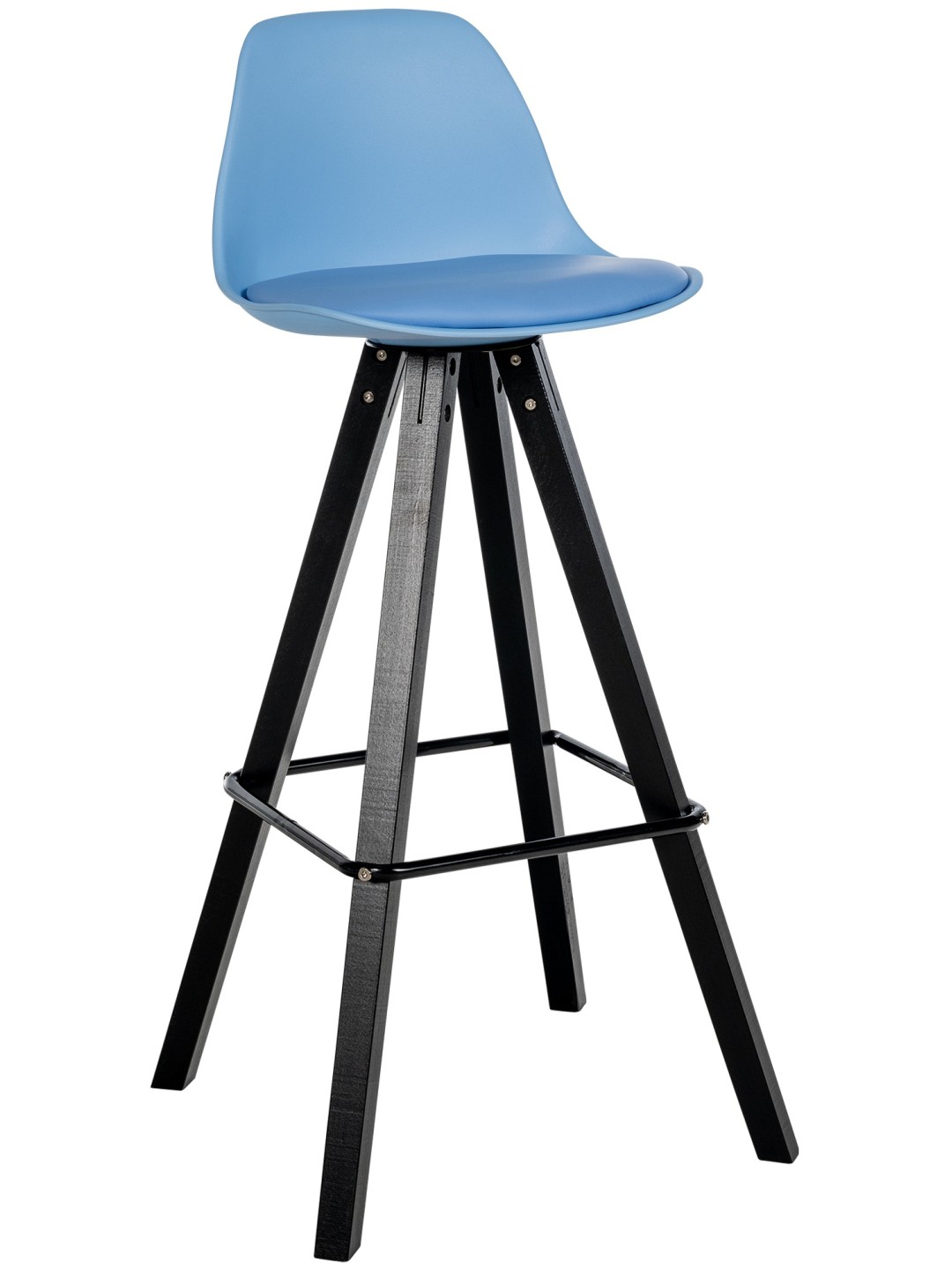 Taburete de bar Corbin de piel sintética Cuadrado, azul