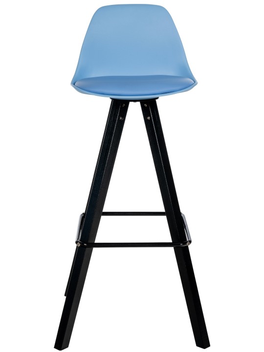 Taburete de bar Corbin de piel sintética Cuadrado, azul