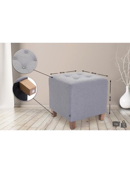 Taburete faraón, luz antigua, gris claro