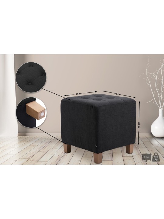 Taburete faraón, luz antigua, negro