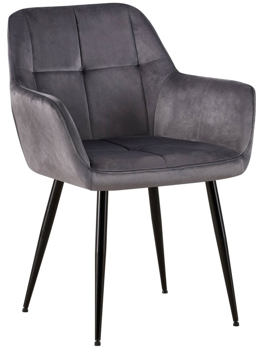 Silla de visita Emia terciopelo, gris