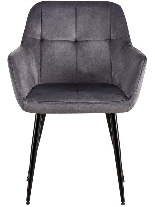 Silla de visita Emia terciopelo, gris