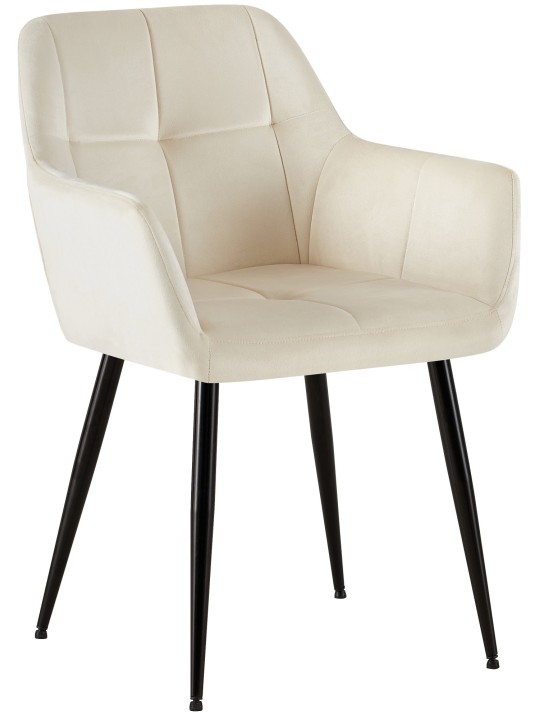 Silla de visita Emia terciopelo, crema