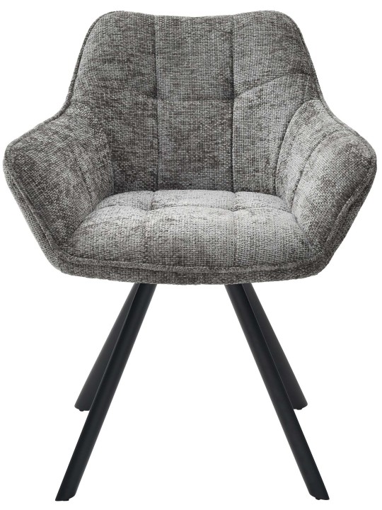 Silla de comedor de tela Scott, gris oscuro