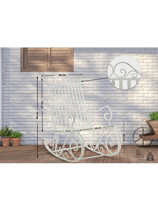 Mecedora Smilla, blanco antiguo Mecedora Smilla, blanco antiguo