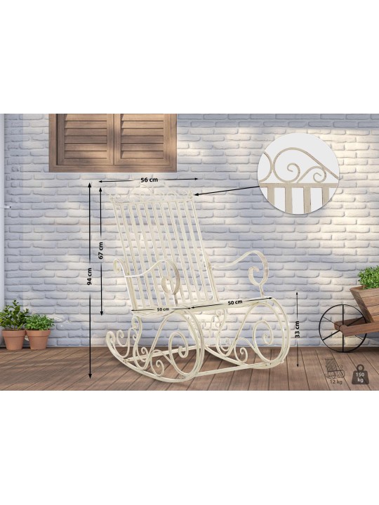 Mecedora Smilla, crema antiguo