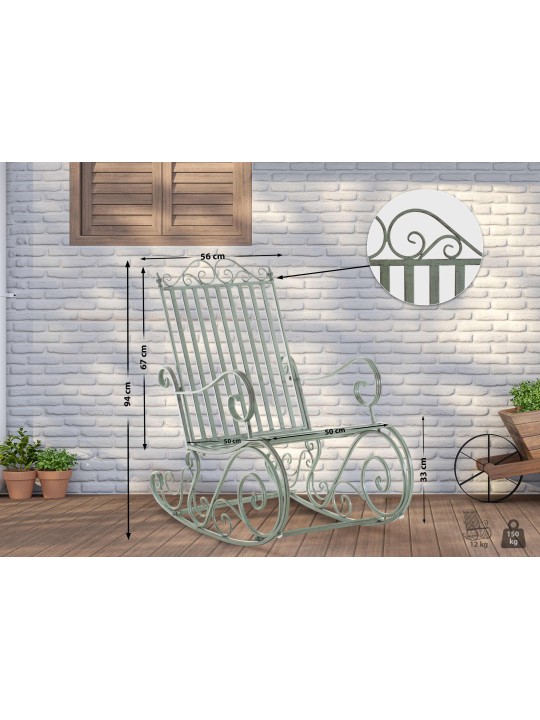 Mecedora Smilla, verde antiguo Mecedora Smilla, verde antiguo