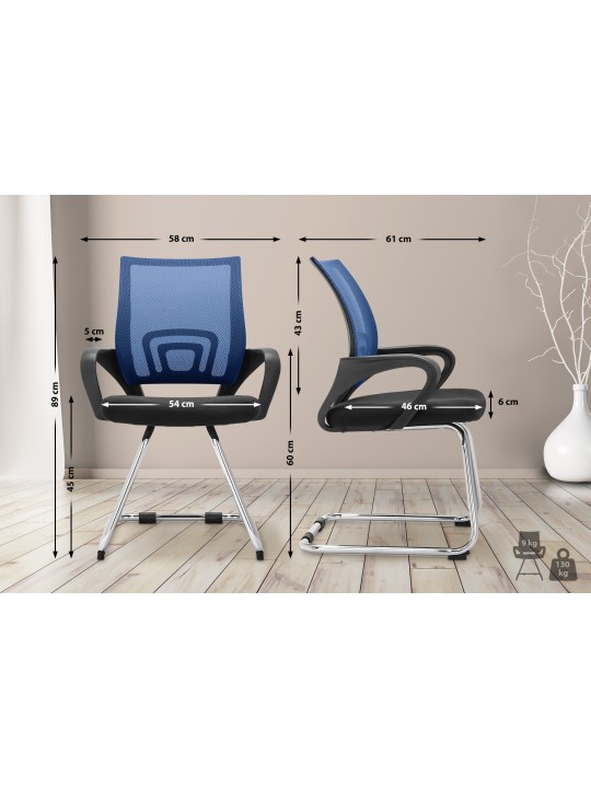 Silla de visita Eureka, azul