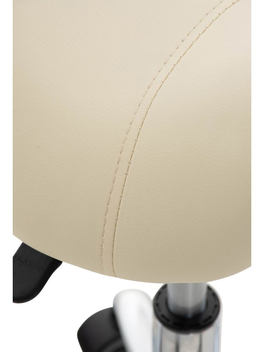 Juego de 2 taburetes de trabajo Reno piel sintética, crema