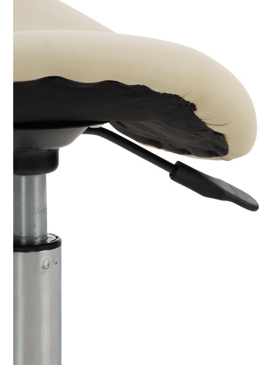 Juego de 2 taburetes de trabajo Reno piel sintética, crema