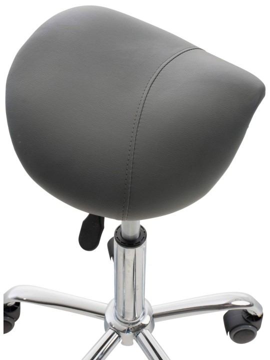 Juego de 2 taburetes de trabajo Reno piel sintética, gris