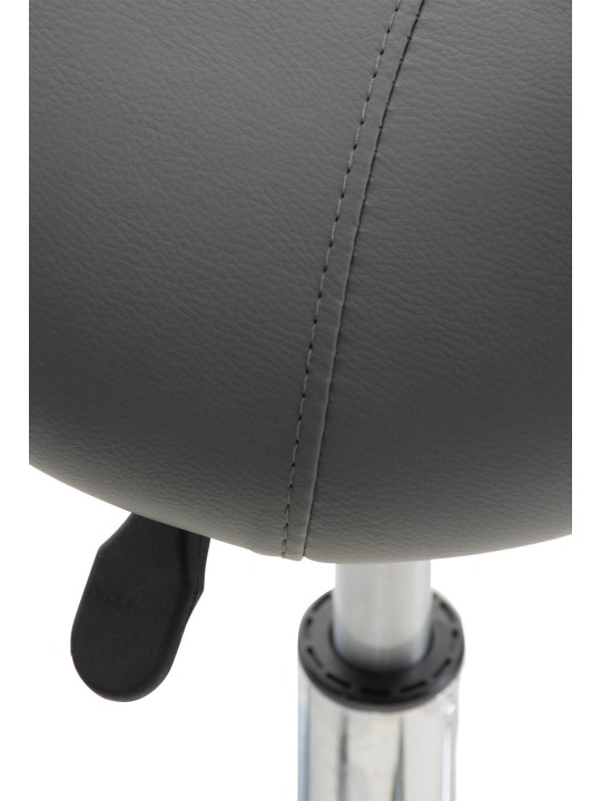 Juego de 2 taburetes de trabajo Reno piel sintética, gris