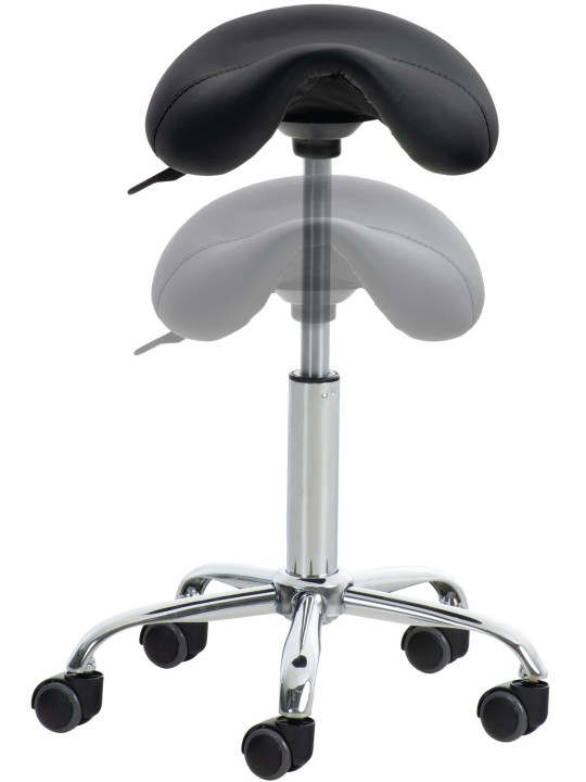 Juego de 2 taburetes de trabajo Reno piel sintética, negro Juego de 2 taburetes de trabajo Reno piel sintética, negro