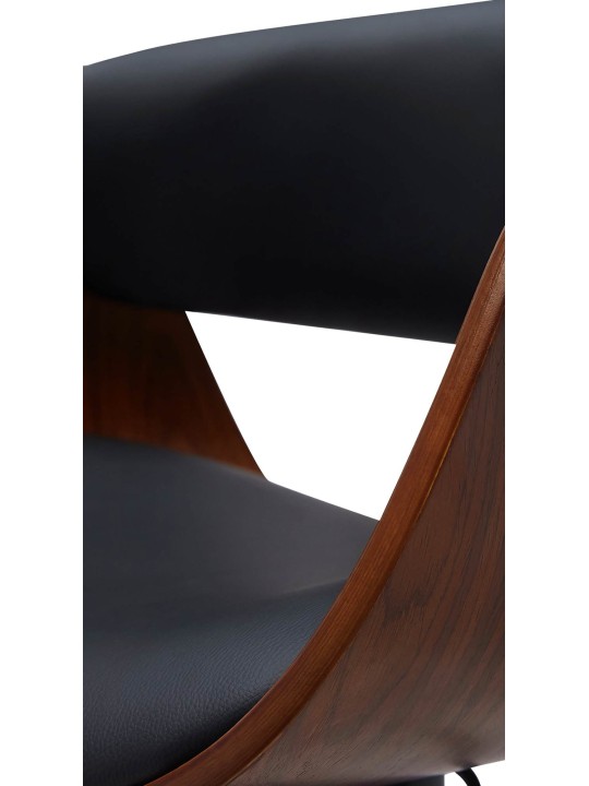 Juego de 2 taburetes de bar Portmore piel sintética B, nogal/negro Juego de 2 taburetes de bar Portmore piel sintética B, nogal/negro