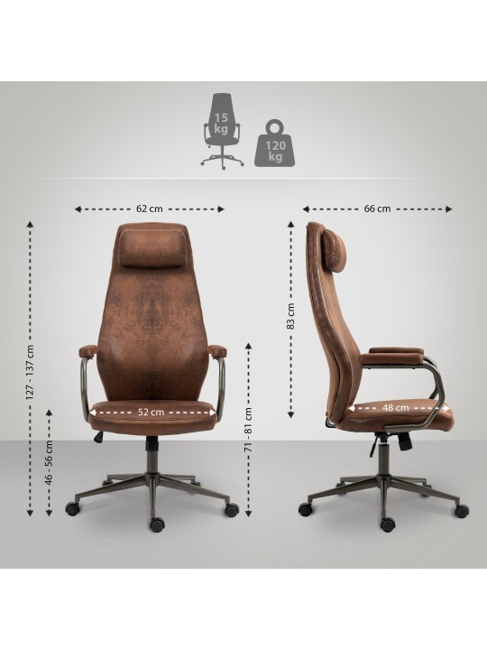 Silla de oficina Pocatello, coñac