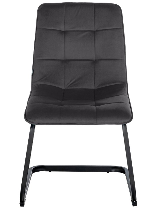 Juego de 2 sillas de comedor terciopelo Vermont, negro