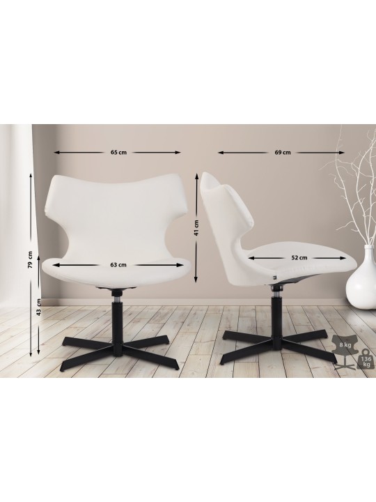 Tumbona Welland piel sintética, blanco Tumbona Welland piel sintética, blanco