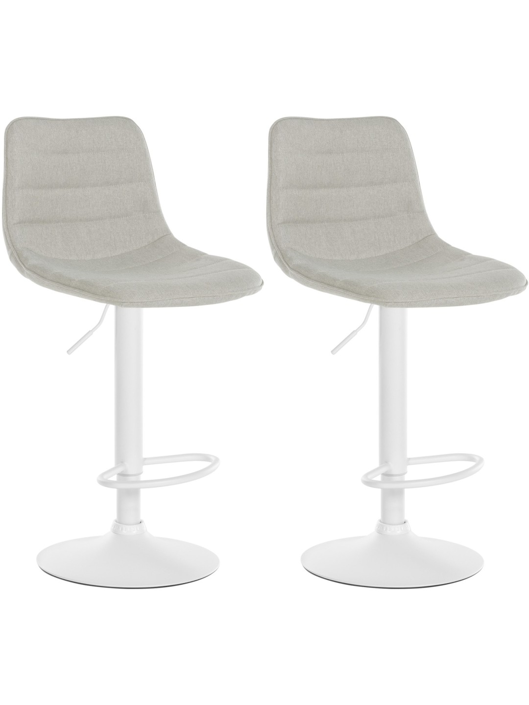 Juego de 2 taburetes de bar Lex tela W, crema