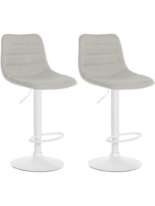 Juego de 2 taburetes de bar Lex tela W, crema