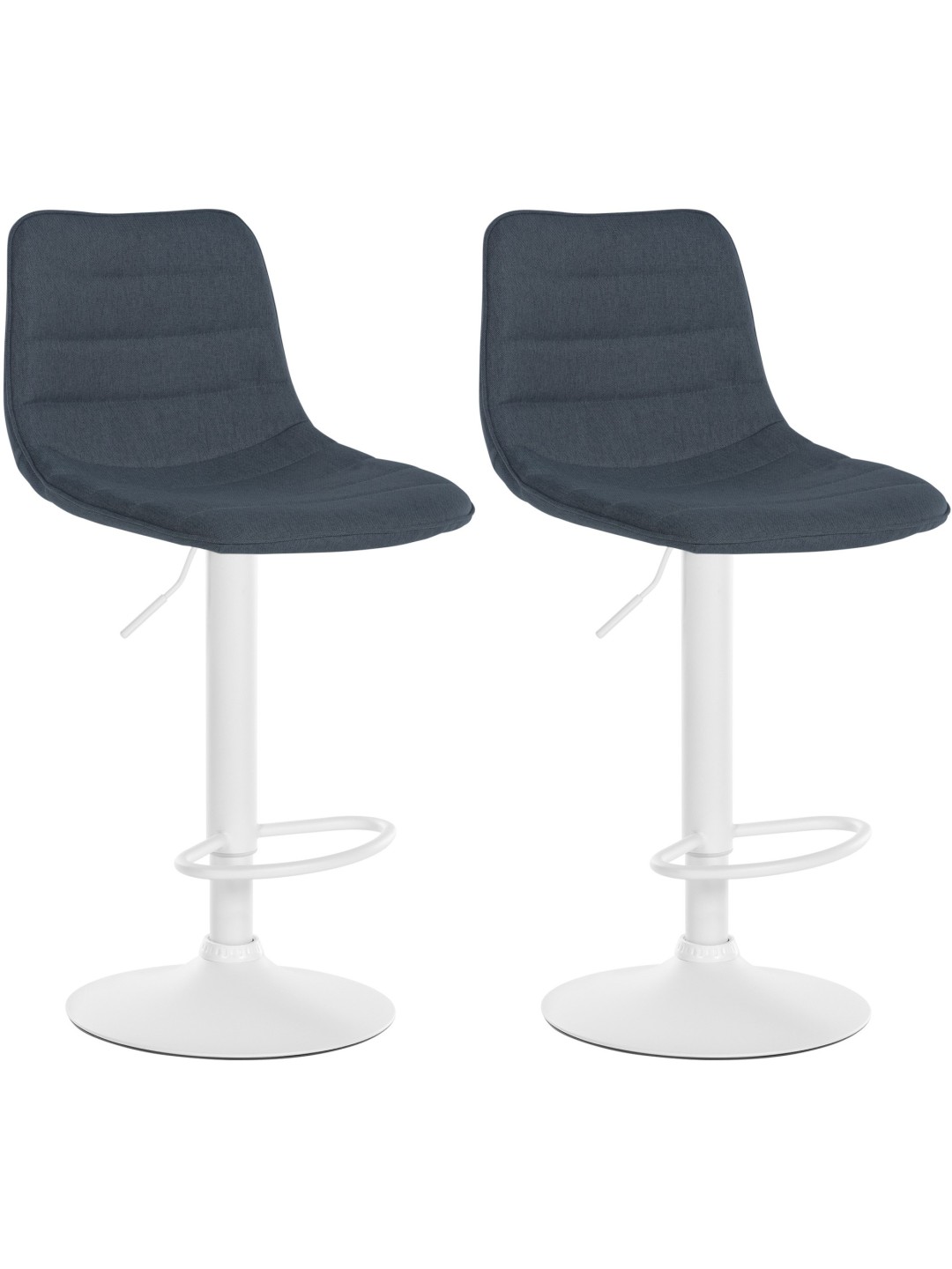 Juego de 2 taburetes de bar Lex tela W, gris oscuro