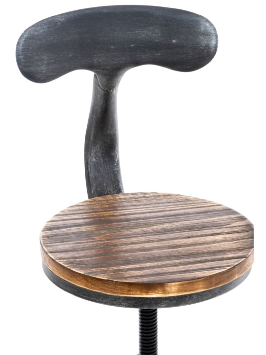 Juego de 2 taburetes de bar Hanam, plata antigua Juego de 2 taburetes de bar Hanam, plata antigua