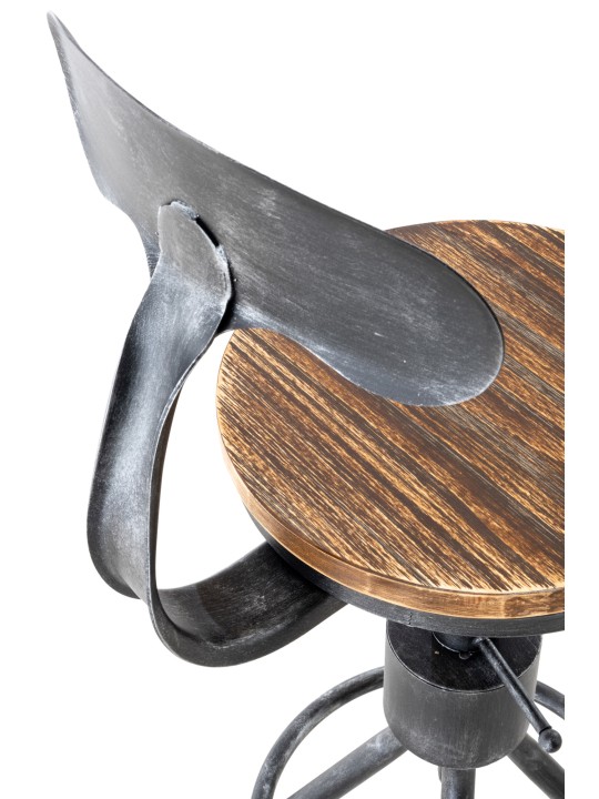 Juego de 2 taburetes de bar Hanam, plata antigua Juego de 2 taburetes de bar Hanam, plata antigua