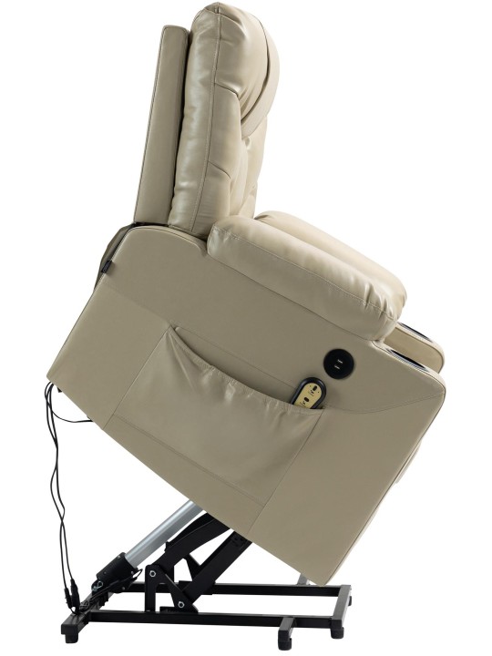 Sillón Andover símil piel, crema